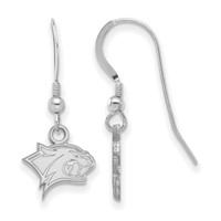 Sterling Silver Rhodium-plated LogoArt University of New Hampshire Wildcat Extra Small Dangle Wire Earrings view 1