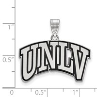 Sterling Silver Rhodium-plated LogoArt University of Nevada-Las Vegas U-n-l-v Large Enameled Pendant view 2