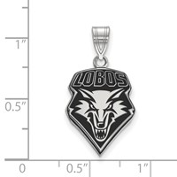 Sterling Silver Rhodium-plated LogoArt University of New Mexico Lobos Large Enameled Pendant view 2