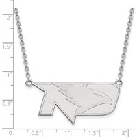 Sterling Silver Rhodium-plated LogoArt University of North Dakota Large Pendant Necklace, 18" view 2