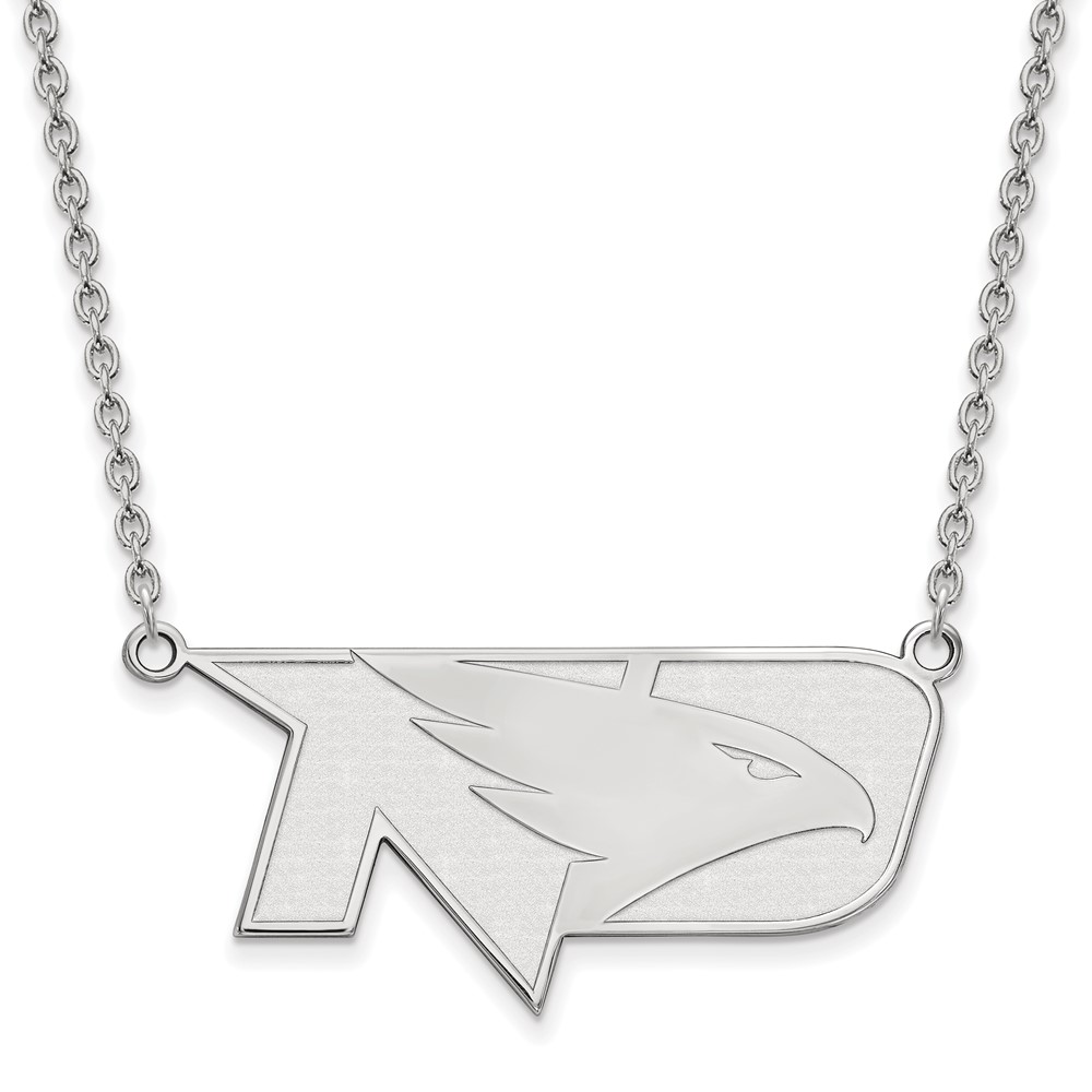 Sterling Silver Rhodium-plated LogoArt University of North Dakota Large Pendant Necklace, 18"