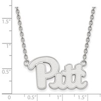 Sterling Silver Rhodium-plated LogoArt University of Pittsburgh Large Pendant Necklace, 18" view 3