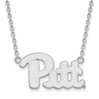Sterling Silver Rhodium-plated LogoArt University of Pittsburgh Large Pendant Necklace, 18" view 1
