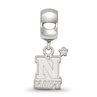 Sterling Silver Rhodium-plated LogoArt US Naval Academy Small Dangle Bead Charm view 2