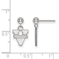 Sterling Silver Rhodium-plated LogoArt University of Virginia Dangle Ball Post Earrings view 2