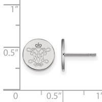 Sterling Silver Rhodium-plated LogoArt College of William and Mary Extra Small Disc Earrings view 2