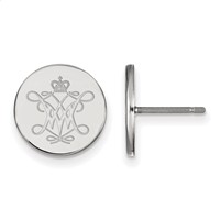 Sterling Silver Rhodium-plated LogoArt College of William and Mary Extra Small Disc Earrings view 1