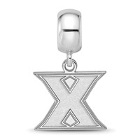 Sterling Silver Rhodium-plated LogoArt Xavier University Letter X Small Dangle Bead Charm view 3