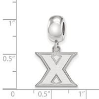 Sterling Silver Rhodium-plated LogoArt Xavier University Letter X Small Dangle Bead Charm view 4