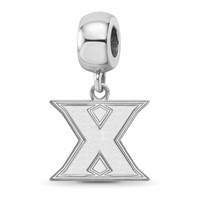 Sterling Silver Rhodium-plated LogoArt Xavier University Letter X Small Dangle Bead Charm view 1