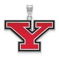 Sterling Silver Rhodium-plated LogoArt Youngstown State University Letter Y Large Enameled Pendant view 1