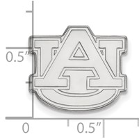 Sterling Silver Rhodium-plated LogoArt Auburn University Lapel Pin view 3