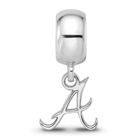 Sterling Silver Rhodium Plated Major League Baseball LogoArt Atlanta Braves Dangle Bead view 3