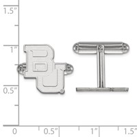 Sterling Silver Rhodium-plated LogoArt Baylor University Bears Cuff Links view 2