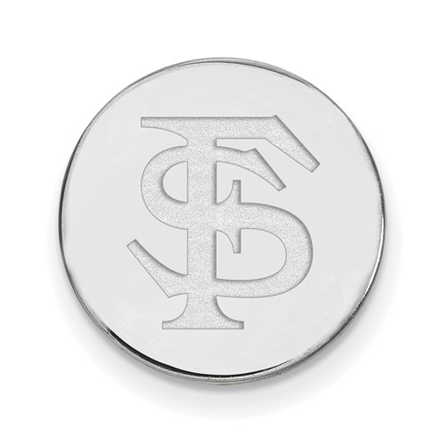 Sterling Silver Rhodium-plated LogoArt Florida State University F-s Lapel Pin