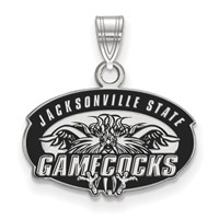 Sterling Silver Rhodium-plated LogoArt Jacksonville State University Small Enameled Pendant view 1