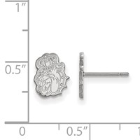 Sterling Silver Rhodium-plated LogoArt James Madison University Duke Dog Extra Small Post Earrings view 2