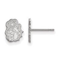 Sterling Silver Rhodium-plated LogoArt James Madison University Duke Dog Extra Small Post Earrings view 1
