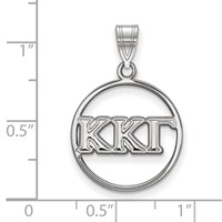 Sterling Silver Rhodium-plated LogoArt Kappa Kappa Gamma Sorority Greek Letters Medium Circle Pendant view 2