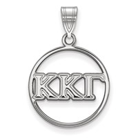 Sterling Silver Rhodium-plated LogoArt Kappa Kappa Gamma Sorority Greek Letters Medium Circle Pendant view 1