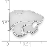 Sterling Silver Rhodium-plated LogoArt Kansas State University Wildcat Lapel Pin view 3