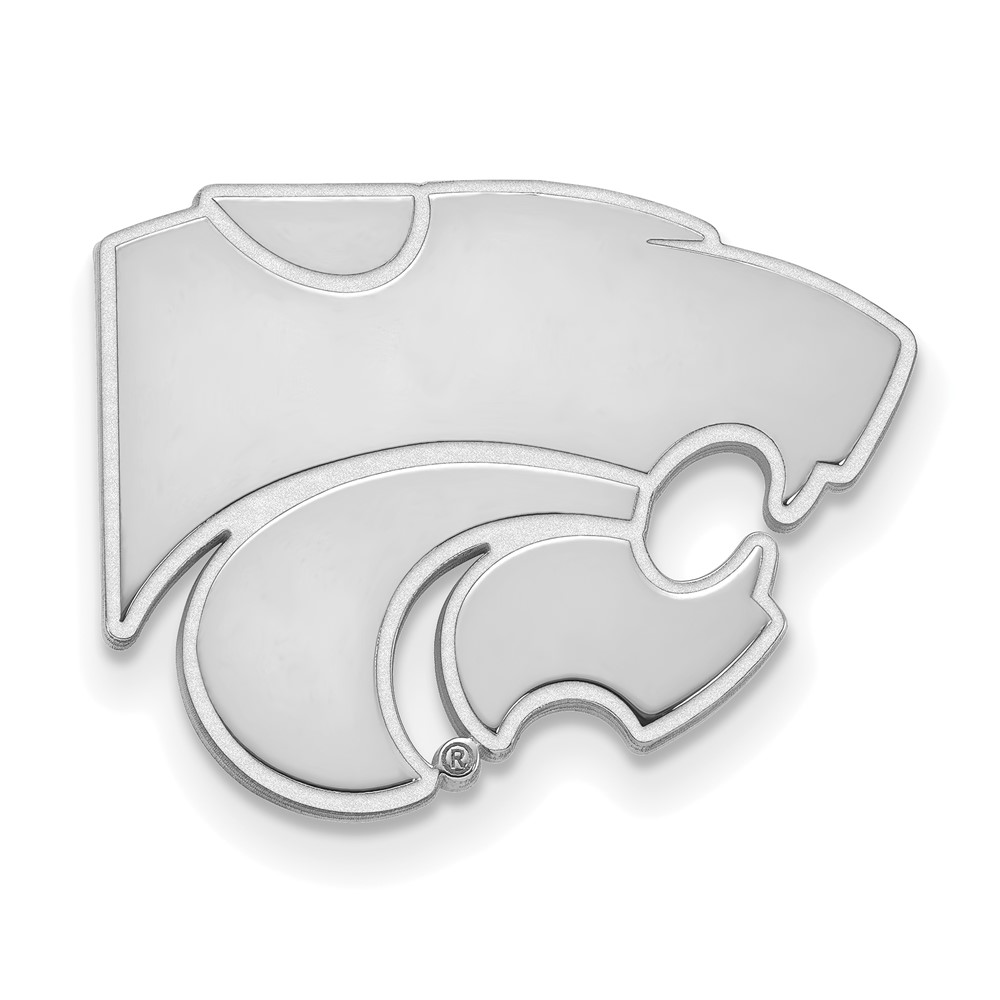 Sterling Silver Rhodium-plated LogoArt Kansas State University Wildcat Lapel Pin