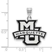 Sterling Silver Rhodium-plated LogoArt Marquette University Large Enameled Pendant view 2