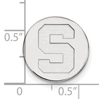 Sterling Silver Rhodium-plated LogoArt Michigan State University Letter S Lapel Pin view 3