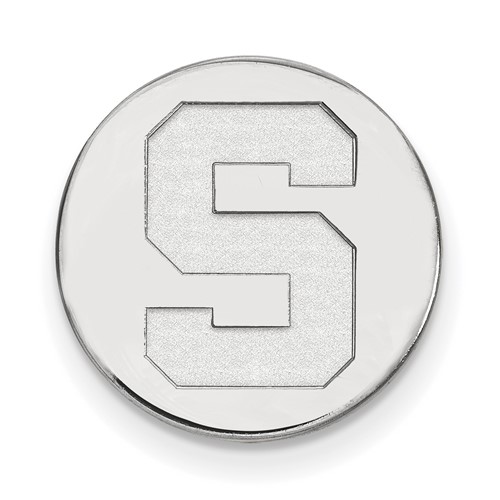 Sterling Silver Rhodium-plated LogoArt Michigan State University Letter S Lapel Pin