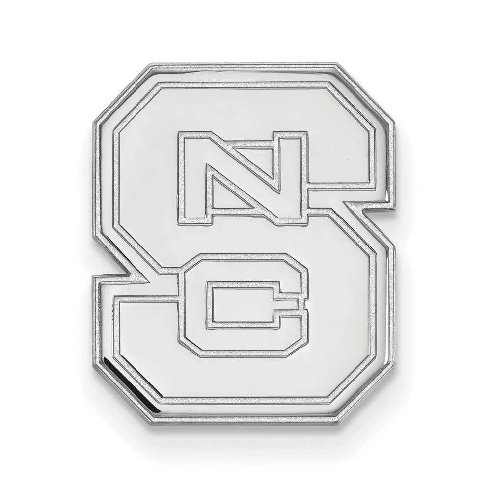 Sterling Silver Rhodium-plated LogoArt North Carolina State University N-c-s Lapel Pin