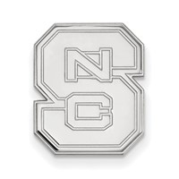 Sterling Silver Rhodium-plated LogoArt North Carolina State University N-c-s Lapel Pin view 1