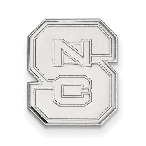 Sterling Silver Rhodium-plated LogoArt North Carolina State University N-c-s Lapel Pin