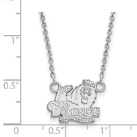 Sterling Silver Rhodium-plated LogoArt Old Dominion University Small Pendant Necklace, 18" view 2