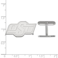 Sterling Silver Rhodium-plated LogoArt Oklahoma State University O-s-u Cuff Links view 2