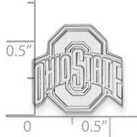 Sterling Silver Rhodium-plated LogoArt the Ohio State University Lapel Pin view 3