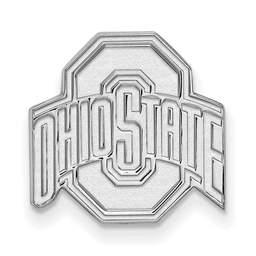 Sterling Silver Rhodium-plated LogoArt the Ohio State University Lapel Pin