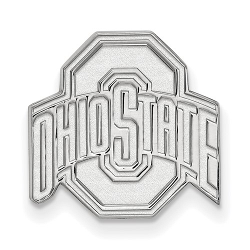 Sterling Silver Rhodium-plated LogoArt the Ohio State University Lapel Pin