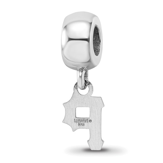 Sterling Silver Rhodium Plated Major League Baseball LogoArt Pittsburgh Pirates Dangle Bead