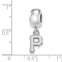 Sterling Silver Rhodium Plated Major League Baseball LogoArt Pittsburgh Pirates Dangle Bead view 4
