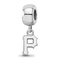 Sterling Silver Rhodium Plated Major League Baseball LogoArt Pittsburgh Pirates Dangle Bead view 1