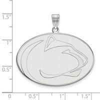 Sterling Silver Rhodium-plated LogoArt Penn State University Lion Extra Large Pendant view 2