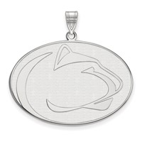 Sterling Silver Rhodium-plated LogoArt Penn State University Lion Extra Large Pendant view 1