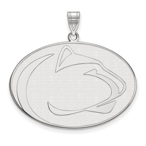 Sterling Silver Rhodium-plated LogoArt Penn State University Lion Extra Large Pendant