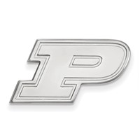 Sterling Silver Rhodium-plated LogoArt Purdue University Letter P Lapel Pin view 1