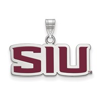 Sterling Silver Rhodium-plated LogoArt Southern Illinois University S-i-u Small Enameled Pendant view 1