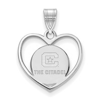Sterling Silver Rh-plated LogoArt the Citadel Pendant in Heart view 1