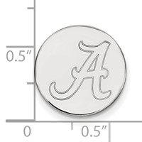 Sterling Silver Rhodium-plated LogoArt University of Alabama Letter a Lapel Pin view 3