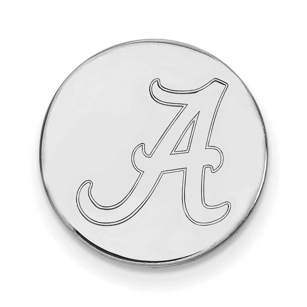 Sterling Silver Rhodium-plated LogoArt University of Alabama Letter a Lapel Pin