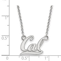 Sterling Silver Rhodium-plated LogoArt University of California Berkeley Small Pendant Necklace, 18" view 2