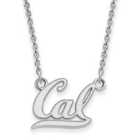 Sterling Silver Rhodium-plated LogoArt University of California Berkeley Small Pendant Necklace, 18" view 1